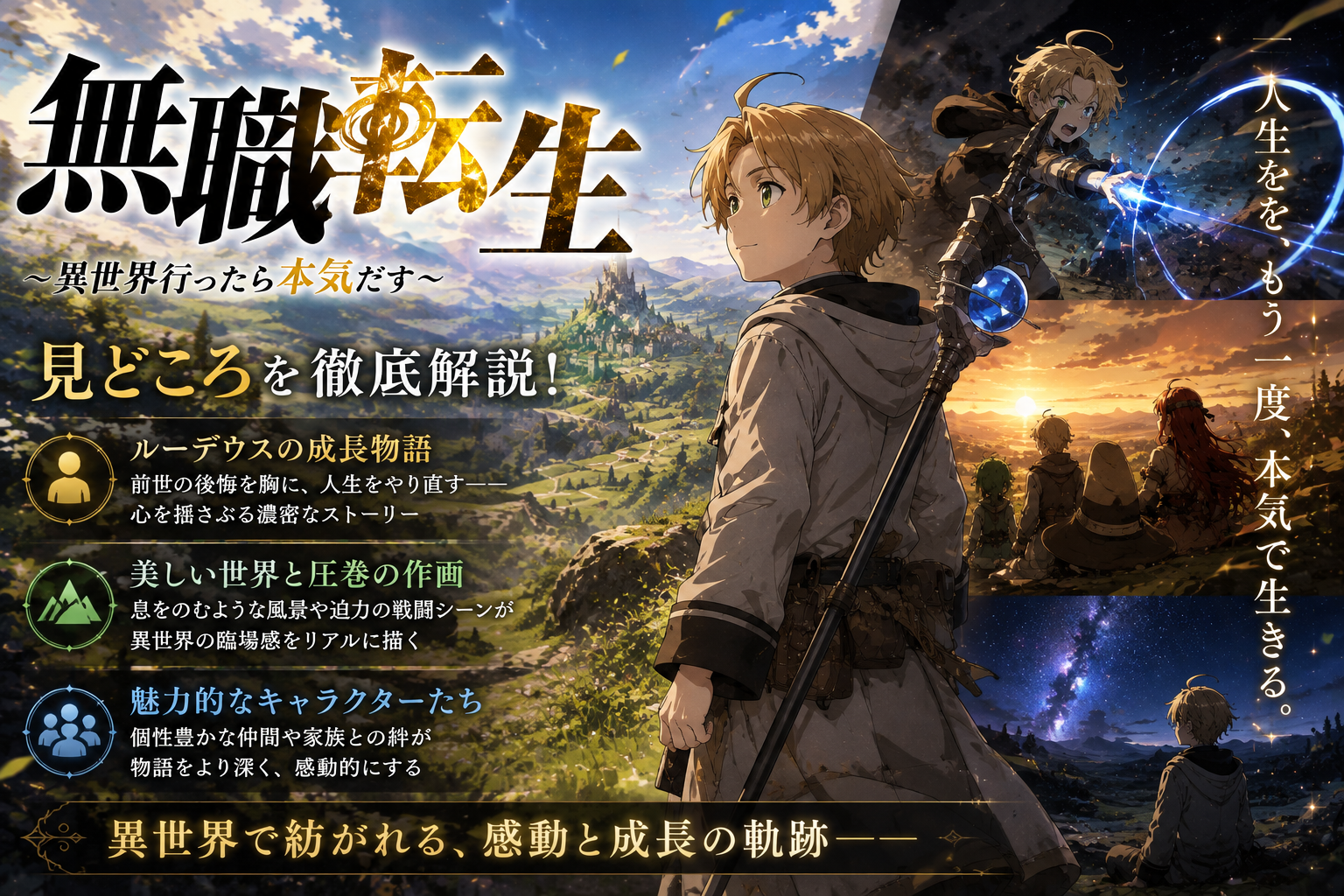 アニメ無職転生の見どころは？作画やキャラの魅力を解説