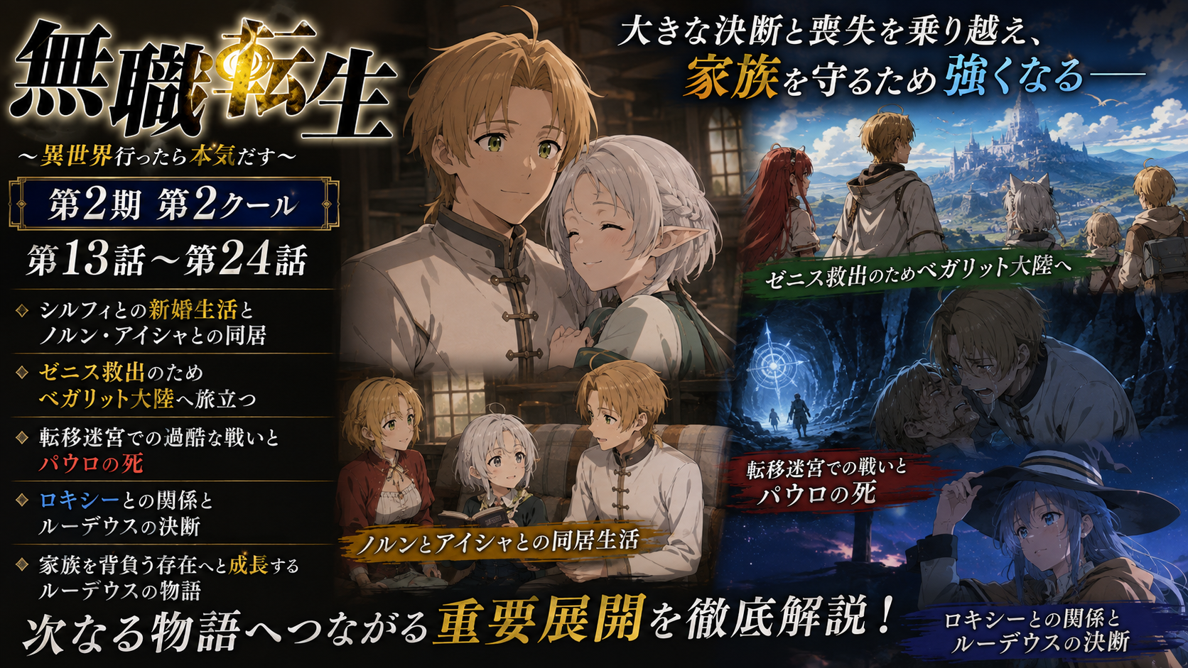 無職転生 第2期第2クール解説！13話〜24話の重要展開